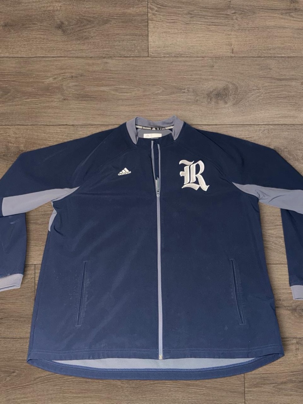 adidas Navy & Gray Full-Zip Lightweight Jacket with 'R' Logo